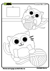 Coloring Page Cat Playing
