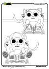 Coloring Page Cat Writing
