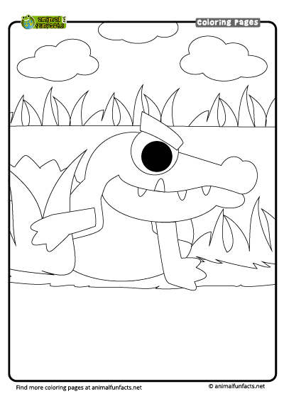 Coloring Page Crocodile Jungle