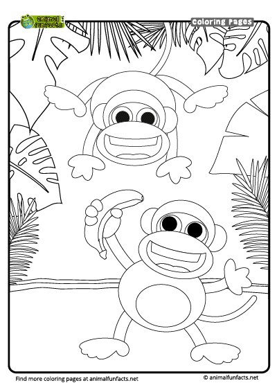 Coloring Page Monkeys